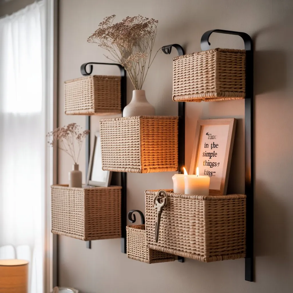 Baskets with Weave for Farmhouse Wall Decor