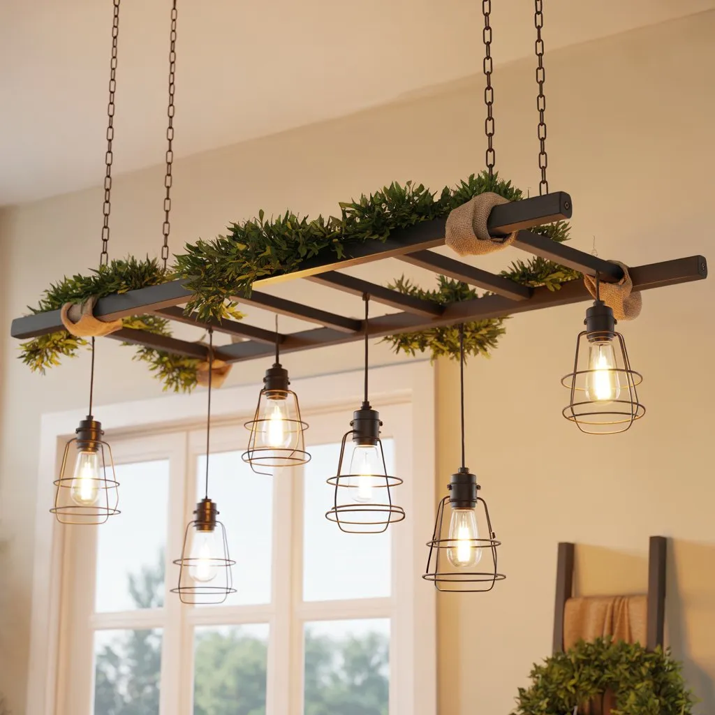 Ladder Mounted for Farmhouse Wall Decor