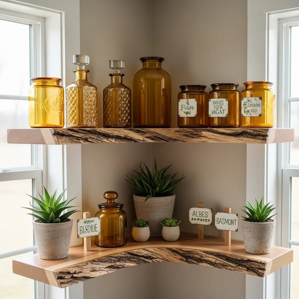 Slab Shelves with a Live Edge